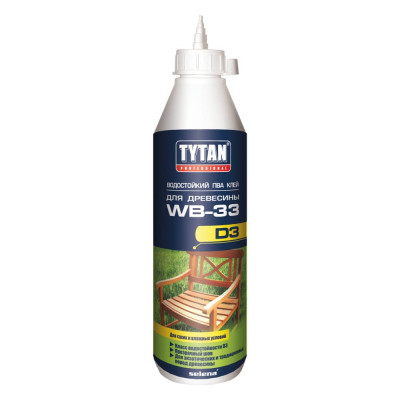 Tytan professional клей пва wb 33 d3 для древесины, белый 750гр 1348