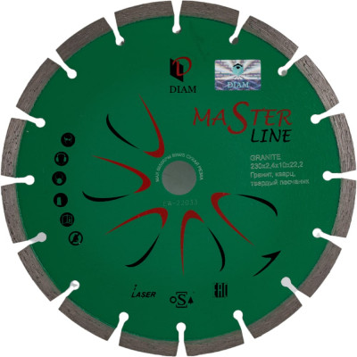 Сегментный алмазный диск Diam Гранит Master Line 000597