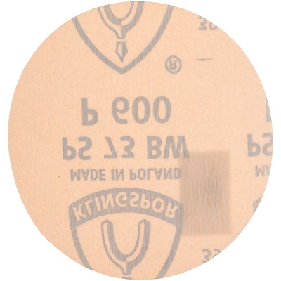 Klingspor шлиф-круг на липучке для обработки красок, лаков, шпаклевок без отверстий ф125; р600 302106