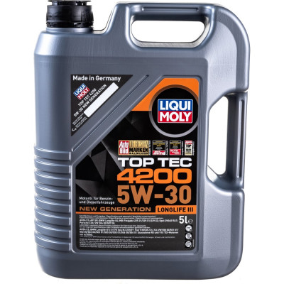 Синтетическое моторное масло LIQUI MOLY Top Tec 4200 5W-30 A3/B4/C3 7661