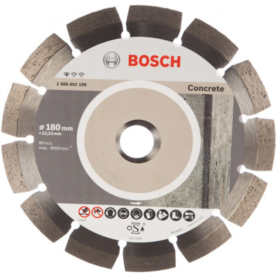 Bosch диск алмазный по бетону 180x22, 23 мм 2.608.602.199