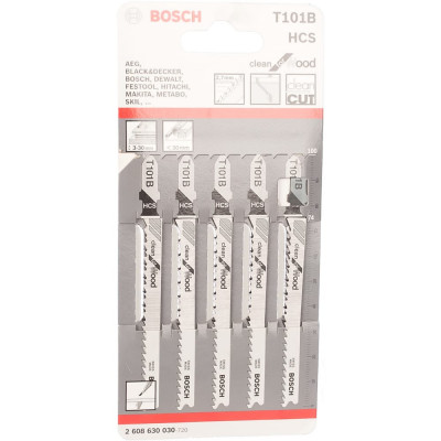 Пилки для лобзиков Bosch T101B 2.608.630.030