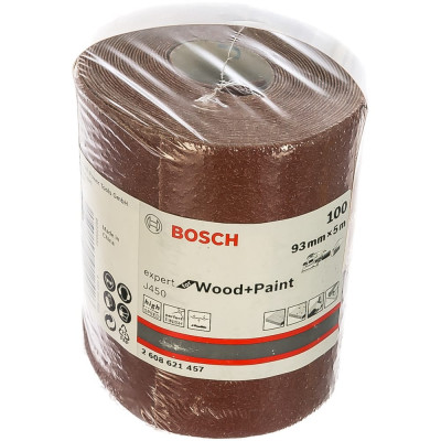 Bosch шлифрулон j450 expert for wood+paint 93x5000 мм g100 2608621457