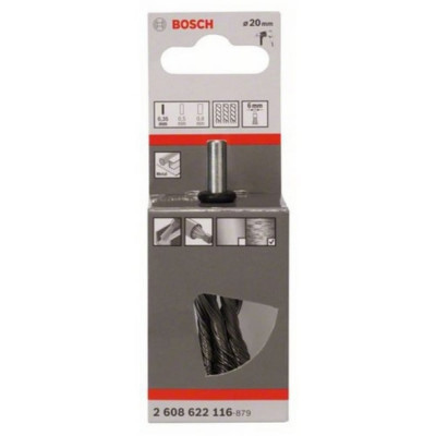 Bosch щетка кистевид 6мм 0.35x20мм пучки сталь 2608622116