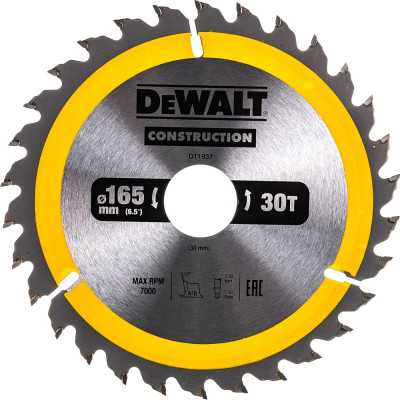 Dewalt пильн.диск construct 165/30 30 atb +10град dt1937