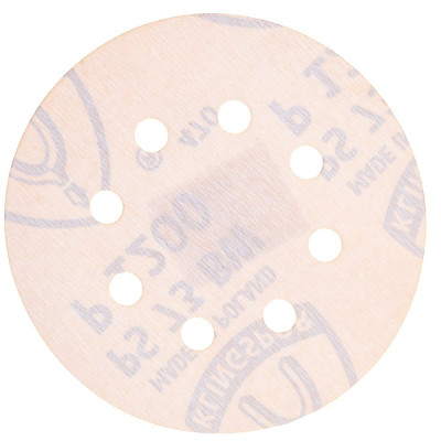 Klingspor шлиф-круг на липучке для обработки красок, лаков, шпаклевок с отверстиями ф125; р1200; 8 отверстий 307112