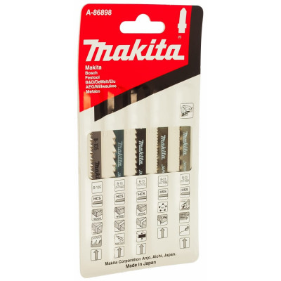 Makita набор пилок для лобзика универсальный 5 шт. a-86898