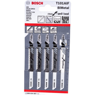 Пилки для лобзика Bosch T101AIF 2608634897