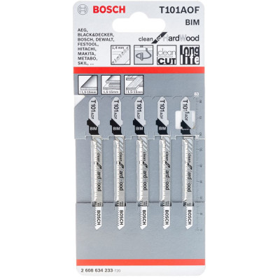 Пилки для лобзика по дереву Bosch T101AOF 2608634233