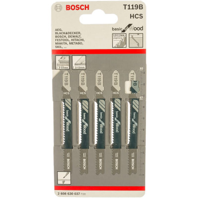 Пилки для лобзика по дереву Bosch T 119 B 2608630037