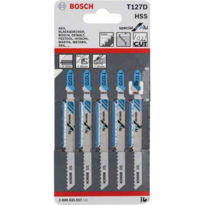 Bosch набор пилок для лобзика по металлу 5 шт., 74 мм 2.608.631.017
