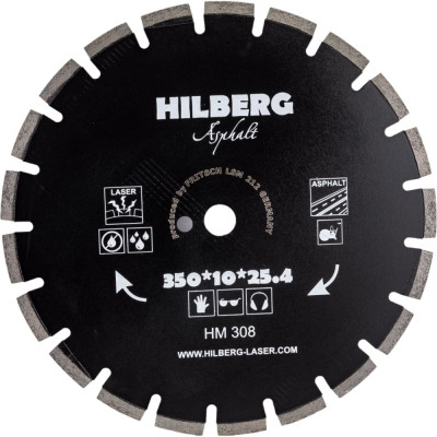 Отрезной алмазный диск Hilberg Hilberg Hard Materials Лазер асфальт HM308
