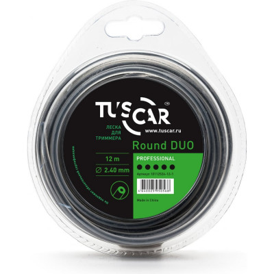 Леска для триммера TUSCAR Round DUO Professional 10112524-12-1
