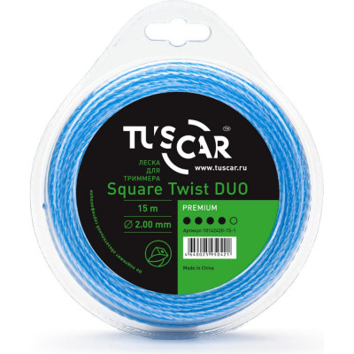 Леска для триммера TUSCAR Square Twist DUO Premium 10142420-15-1