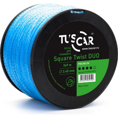Леска для триммера TUSCAR Square Twist DUO Premium 10142424-349-4