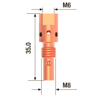 Fubag адаптер контактного наконечника m6х35 мм 2 шт. fb.ta.m6.35