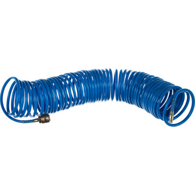 Pegas шланг спиральный синий с быстросъемными соед. профи 20бар 5*8мм 15 pgs-4908