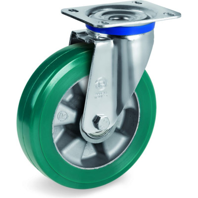 Tellure rota колесо большегрузное поворотное, d- 160мм, полиуретан tr- roll, алюминий, 624504