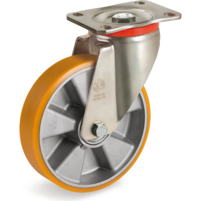 Tellure rota колесо большегрузное поворотное, d- 200мм, полиуретан tr, алюминий, 657606