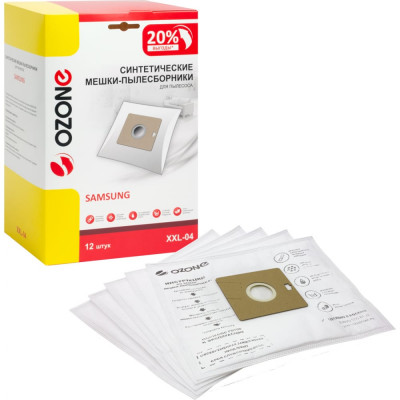 Ozone мешки-пылесборники синтетические для пылесоса, 12 шт + 2 микрофильтра xxl-04