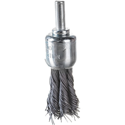 Ремоколор щетка-крацовка концевая со шпилькой для дрели, крученая проволока, 17 мм /шт./ 45-2-502