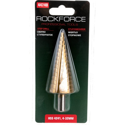 Rockforce сверло ступенчатое hss 4241 4-32мм rf-44740