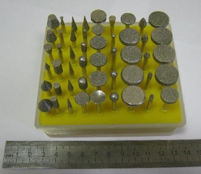 Набор головок алмазных из 50шт. d3,0мм по камню и стеклу 