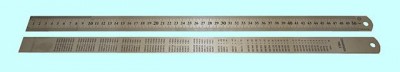 Линейка металлическая 1000х28х1.0 мм с двухсторонней шкалой 