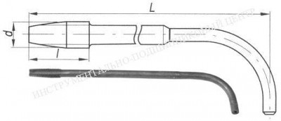 Метчик гаечный м 6 (1,0) р6м5 с изогнутым хвостовиком (25х150) (шт)