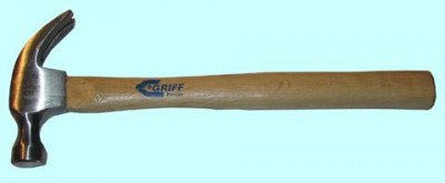 Молоток-гвоздодер 400 г. с деревянной эргономической ручкой 