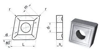 Пластина cnmm - 190612 вк8(yg8) ромбическая dвн=8мм (05124) со стружколомом 