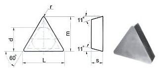 Пластина tрgn - 110304 т5к10(yt5) трехгранная (01331) гладкая без отверстия 