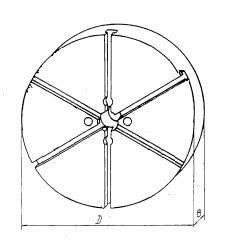 Плита круглая d 150х 25 с радиальным расположением т-образных пазов 8мм (дспм1-03) (восстановленная) (шт)