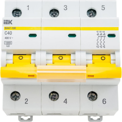 Модульный автоматический выключатель IEK ВА 47-100 MVA40-3-040-C