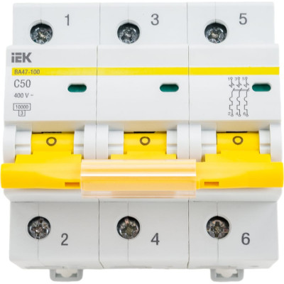 Модульный автоматический выключатель IEK ВА 47-100 MVA40-3-050-C