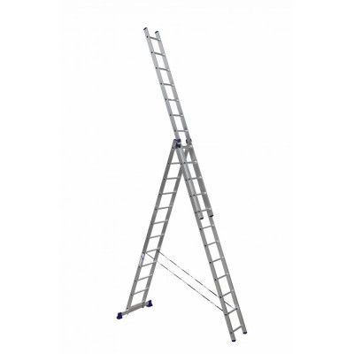 Универсальная алюминиевая трехсекционная лестница Алюмет Серия H3 5312