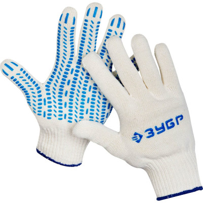 Хлопчатобумажные с защитой от скольжения перчатки ЗУБР Эксперт-протектор 11452-XL