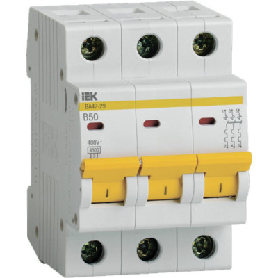 Модульный автоматический выключатель IEK MVA20-3-050-B