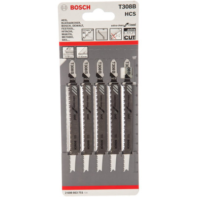 Пилки для лобзика Bosch T308 B 2608663751