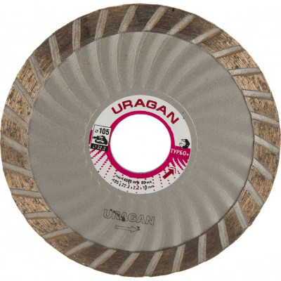 Эвольвентный отрезной алмазный диск для УШМ Uragan Турбо+ 909-12151-105