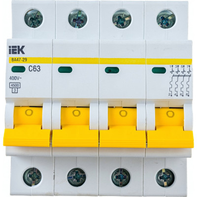 Автоматический выключатель IEK ВА 47-29 MVA20-4-063-C