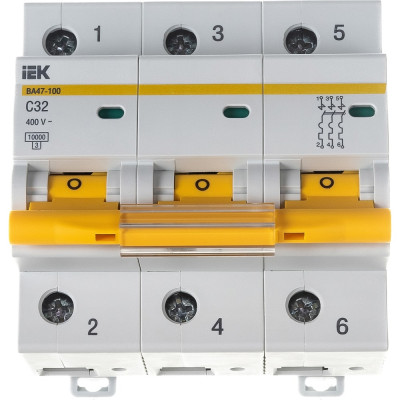 Модульный автоматический выключатель IEK ВА 47-100 MVA40-3-032-C