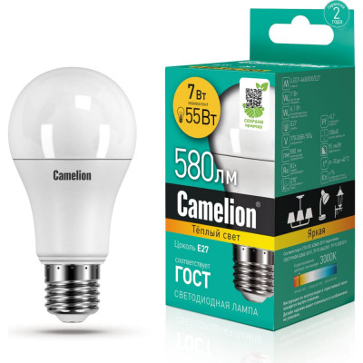 Светодиодная лампа Camelion LED7-A60/830/E27 11253