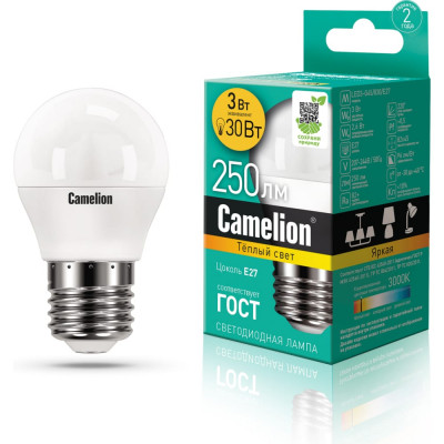 Светодиодная лампа Camelion LED3-G45/830/E27 11374