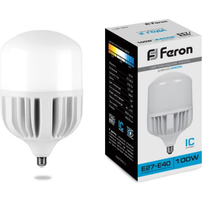 Светодиодная лампа FERON 100W 230V E40 6400K, LB-65 25827