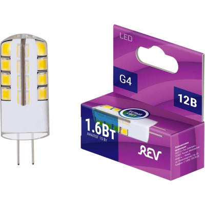 Светодиодная лампа REV LED JC G4 1,6Вт, 128Лм, 4000K 32366 2