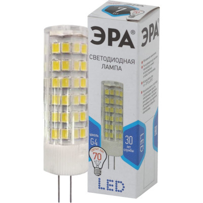Светодиодная лампа ЭРА LED smd JC-7w-220V-corn, ceramics-840-G4 Б0027860