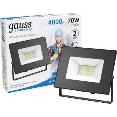 Светодиодный прожектор Gauss LED 70W IP65 6500К 613100370