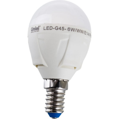 Светодиодная диммируемая лампа Uniel LED-G45-6W/WW/E14/FR/DIM PLP01WH UL-00000694