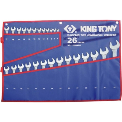 Набор комбинированных ключей KING TONY 1226MRN